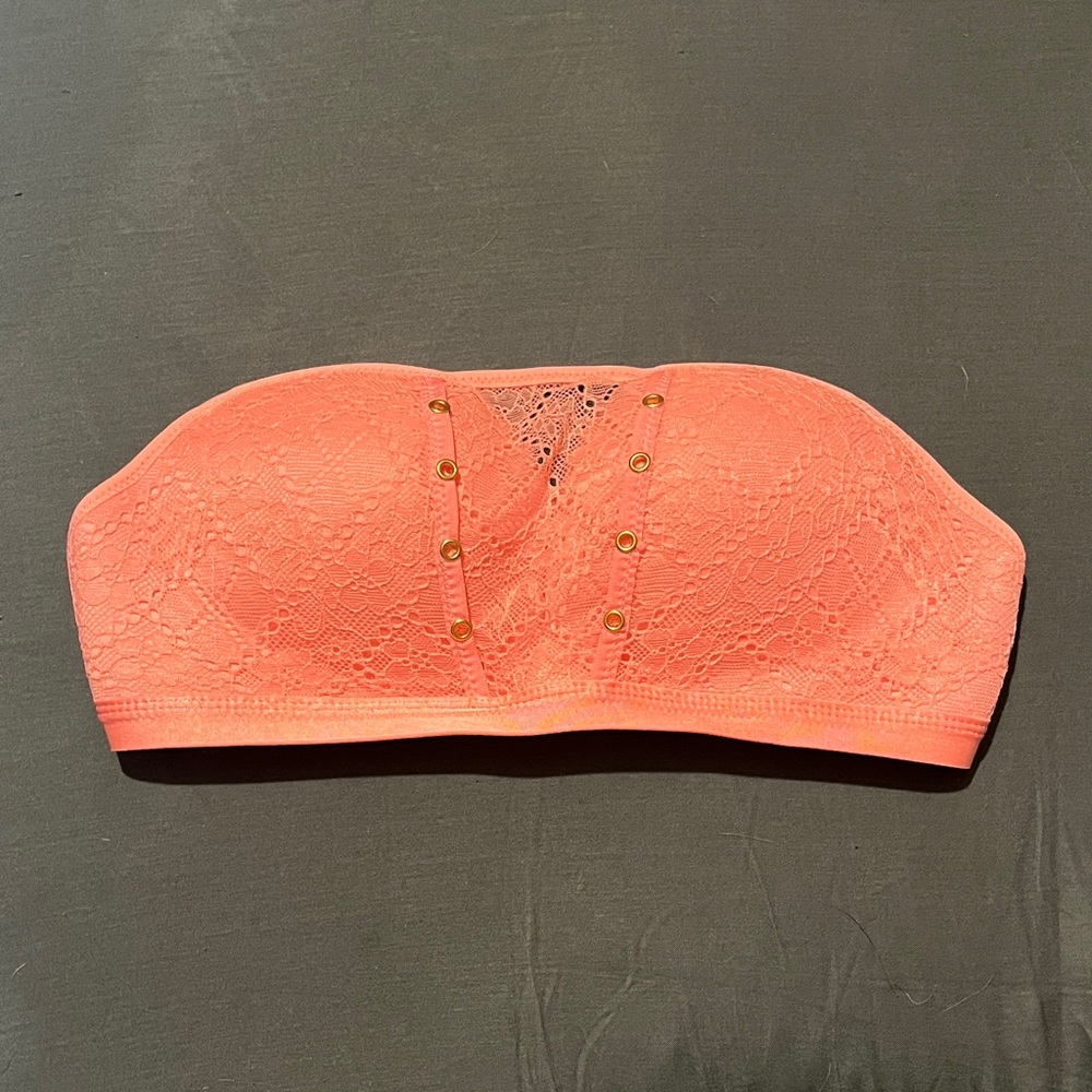 Vibrant Coral Strapless Bralette
